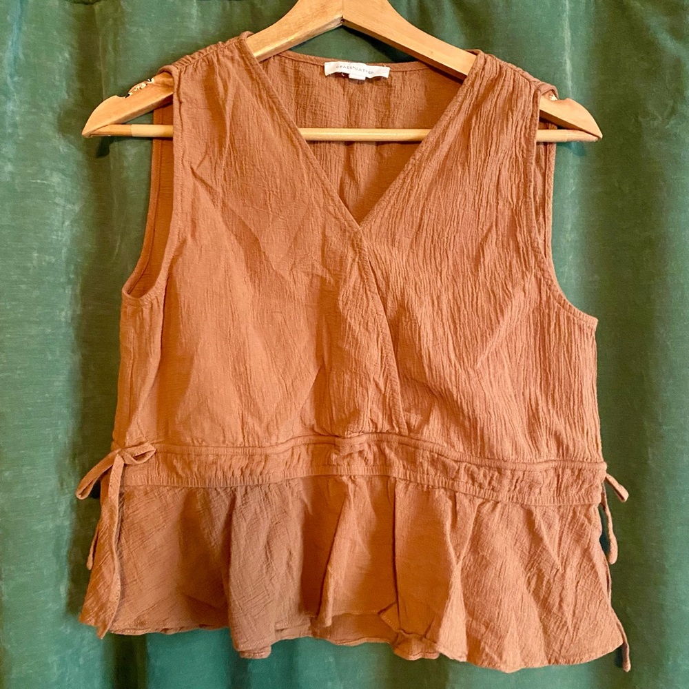 Women's Brown Sleeveless Top